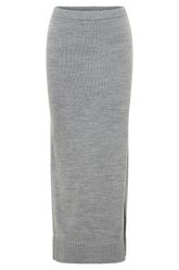 Brittany Knit Midi Skirt - Grey Marle